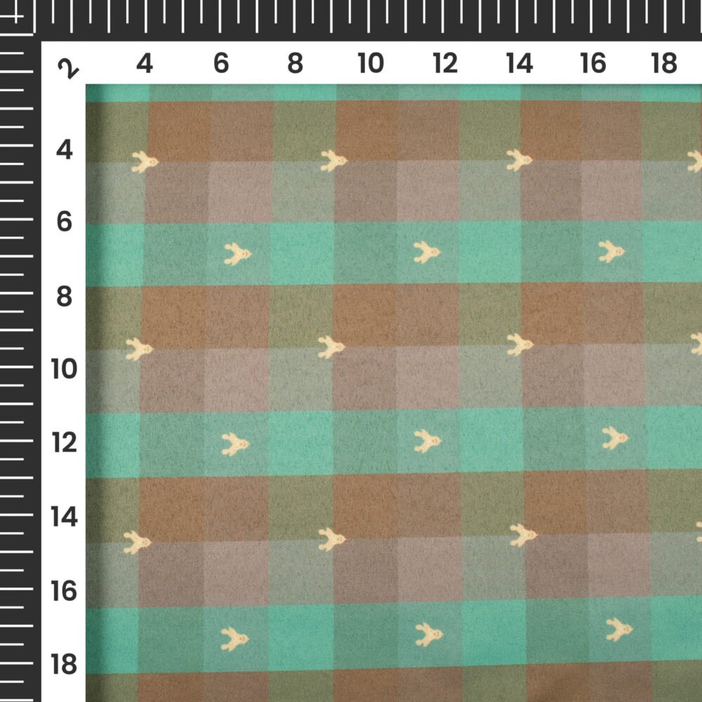 Green And BrownPrinted Exclusive Shirting Fabric - Image 4