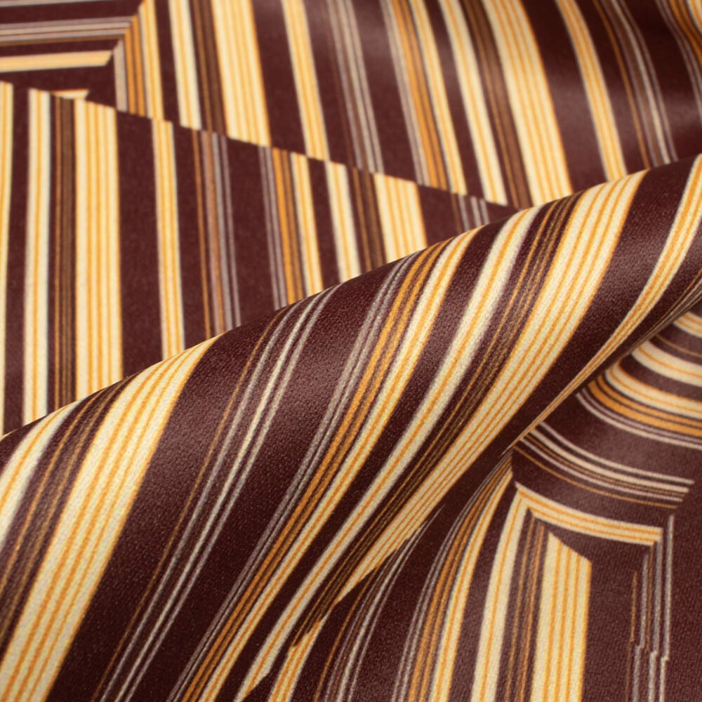Brown And Orange Printed Exclusive Shirting Fabric - Image 3