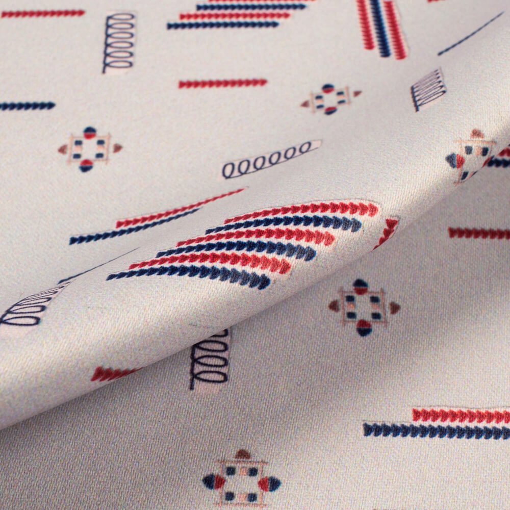 Stone Grey Abstract Printed Exclusive Shirting Fabric - Image 3