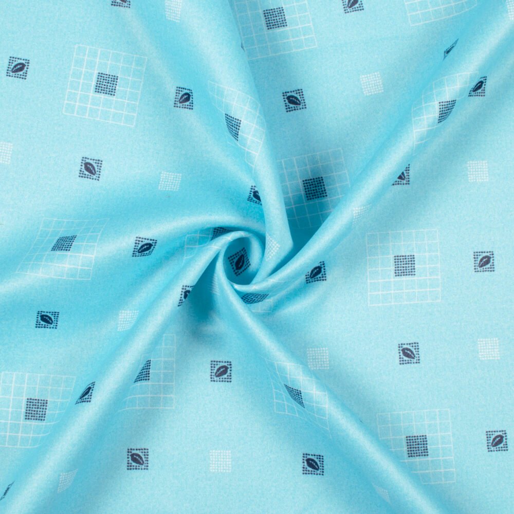 Baby BluePrinted Exclusive Shirting Fabric - Image 2