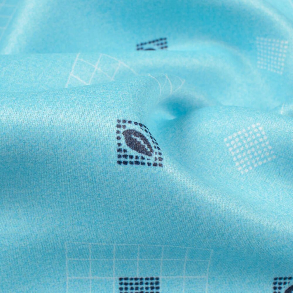 Baby BluePrinted Exclusive Shirting Fabric - Image 3